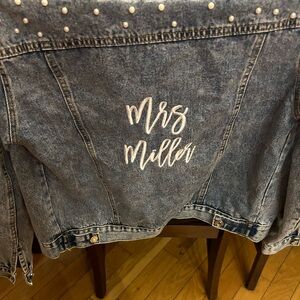 Mrs Miller denim jacket with pearls( worn once)